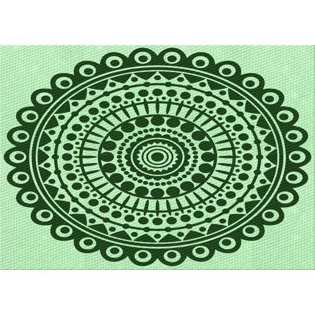 Ahgly Company Tapis d'Intérieur Lavables en Machine Rectangle Transitionnel Vert Émeraude Profond, 5' x 8'