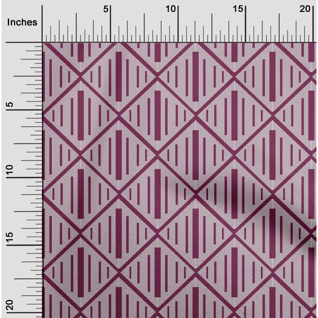 oneOone Silk Tabby Fabric Check Kasuri Print Sewing Fabric BTY 42 Inch Wide