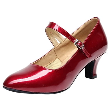 Chaussures de Fête pour Femmes à Bout Fermé pour Intérieur Tango Rumba Danse de Salon Chaussures Brillantes