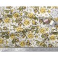 thumbnail image 2 of Soimoi Yellow Rayon Fabric Leaves & Floral Print Fabric by Yard 42 Inch Wide, 2 of 3