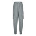 thumbnail image 2 of Autumn And Winter Mens Solid Color Work Pants Drawstring Leg Mouth Sticky Tape Pocket Casual Pants, 2 of 5