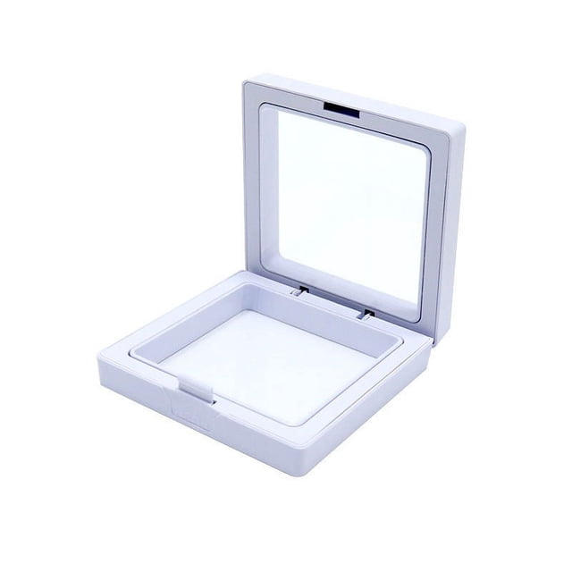 EGNMCR Room Decor, Floating Frame Display Box Transparent PE Film Jewelry Storage Box For Bracelets Necklaces Earrings Rings Hanging Display Stand For Coins Medals Crafts Chips Display items