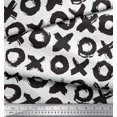 thumbnail image 3 of Soimoi White Rayon Fabric Circle & Cross Geometric Print Fabric by the Yard 56 Inch Wide, 3 of 4
