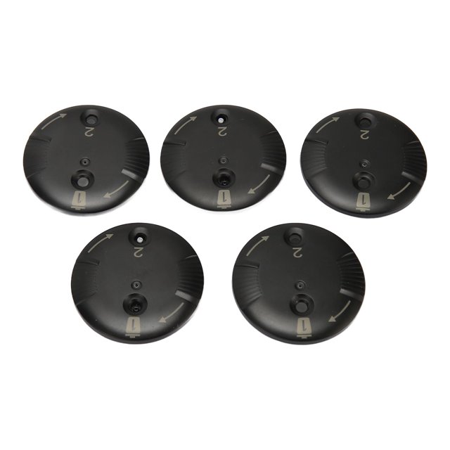Disk Wax Guard, 5pcs Portable Professional Sound Aid Disk Wax Guard designed for Phonak sound aids. Each disk contains 8 wax filters, totaling 40 filters. Made from durable ABS material, these black circular disks feature easy-to-rotate mechanisms for replacing wax filters. Suitable for preventing earwax and water accumulation, extending the service life of hearing aids. Ideal for elderly and hearing-impaired individuals.