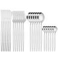 thumbnail image 1 of Matte Silverware Set Serve for 6  24 Pieces Heavy Stainless Steel Flatware Set Utensils Cutlery Tableware Set Including Steak Knife Fork and Spoon  Gift Package for Wedding Housewarming, 1 of 6