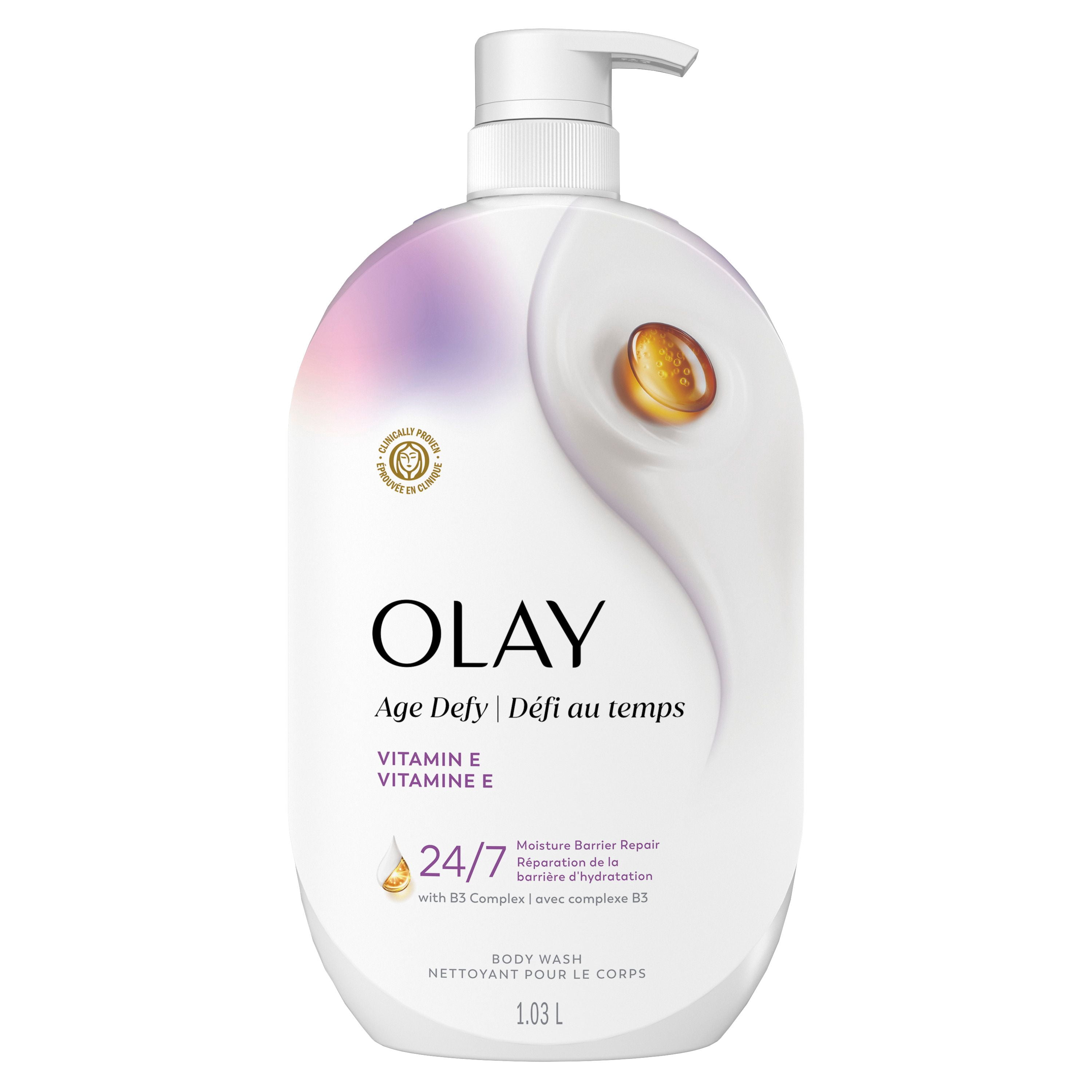 Nettoyant pour le corps Défi au temps Olay Ultra hydratant avec vitamine E, vitamine B3 et mélange hyaluronique, 1 035 mL