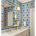 thumbnail image 3 of S4sassy Self Adhesive Wallpaper, Classic Block Tile Wallpaper, Blue Removable DIY Vinyl Tile Pattern Wall Covering, Peel and Stick Contact Paper for Entryway wall, Kitchen Backsplash-25"x240", 3 of 9