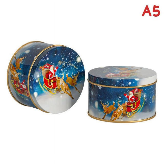 Christmas Candy Tins Decor Candy Cookie Packaging Jar Candle Containers