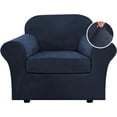 thumbnail image 1 of Modern Velvet Plush 4 Piece High Stretch Sofa Slipcover Furniture Protector Form Fit Luxury Thick Sofa Cover, Machine Washable, 1 of 6