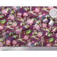 thumbnail image 2 of Soimoi Poly Georgette Fabric Leaves,Floral & Hummingbird Bird Print Fabric by the Yard 42 Inch Wide, 2 of 3