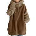 thumbnail image 1 of Sweat-shirt à Manches Longues à Fermeture Éclair à Capuche Ample pour Femmes, 1 of 5