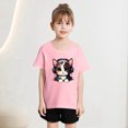 thumbnail image 2 of GDREDA Vêtements Fille Enfant Filles Mignon Mode Imprimé Col Rond Manches Courtes Tee Été Doux Ample T-Shirt Hauts Tee-Shirt Robes pour Fille Rose, 4-6 Ans, 2 of 5