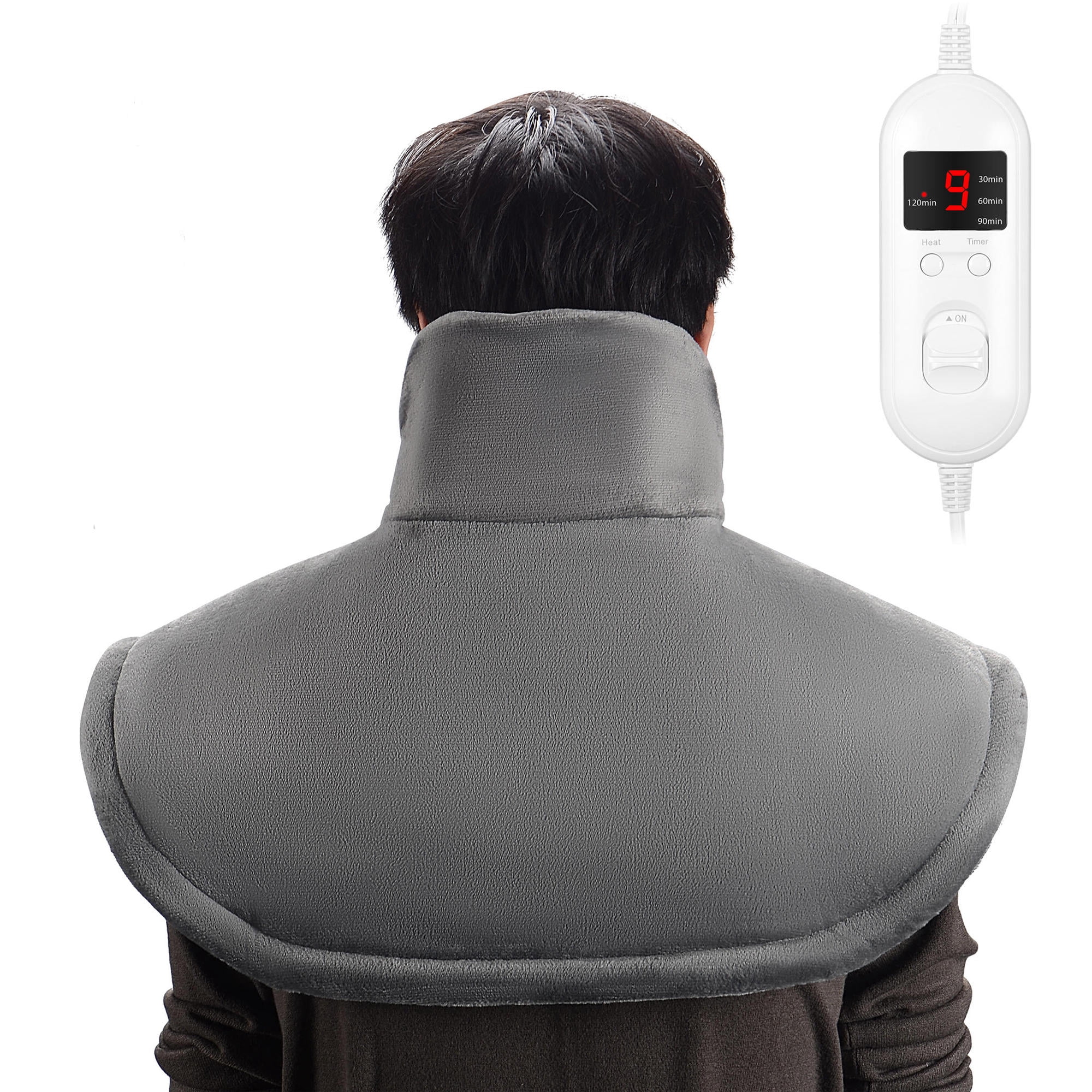 19" x 23" Portable Electric Heating Pad for Neck and Shoulders, Fast-Heating with 9 Temperature Settings