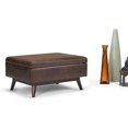 thumbnail image 2 of Atlin Designs Mid-Century Faux Leather Coffee Table Ottoman in Brown, 2 of 6