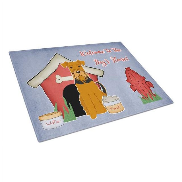 Carolines Treasures BB2795LCB Dog House Collection Airedale Glass Cutting Board, Large