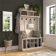 thumbnail image 2 of Woodland 40W Hall Tree & Shoe Bench w/ Shelves in White Maple - Engineered Wood, 2 of 5