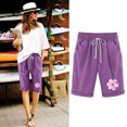 thumbnail image 2 of Birdeem Top and Shorts Sets for Women Womens Elastic Waist Printing Drawstring Shorts, 2 of 12