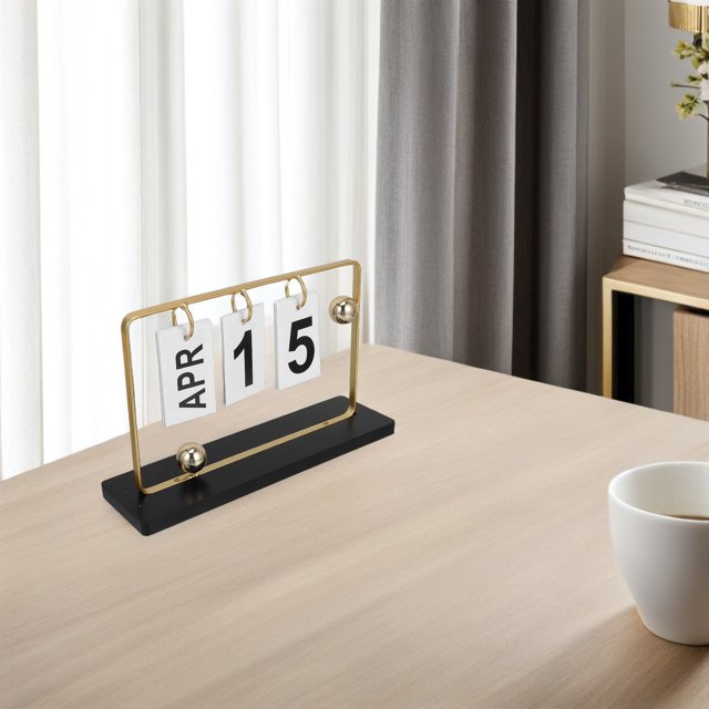 Minkissy Calendrier Perpétuel Debout Réutilisable pour Fournitures pour Enseignants Accessoires de Bureau Élégants