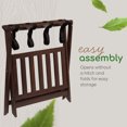 thumbnail image 4 of PJ Wood Hotel Style Wood Folding Suitcase Luggage Rack with Shelf, Walnut, 4 of 12