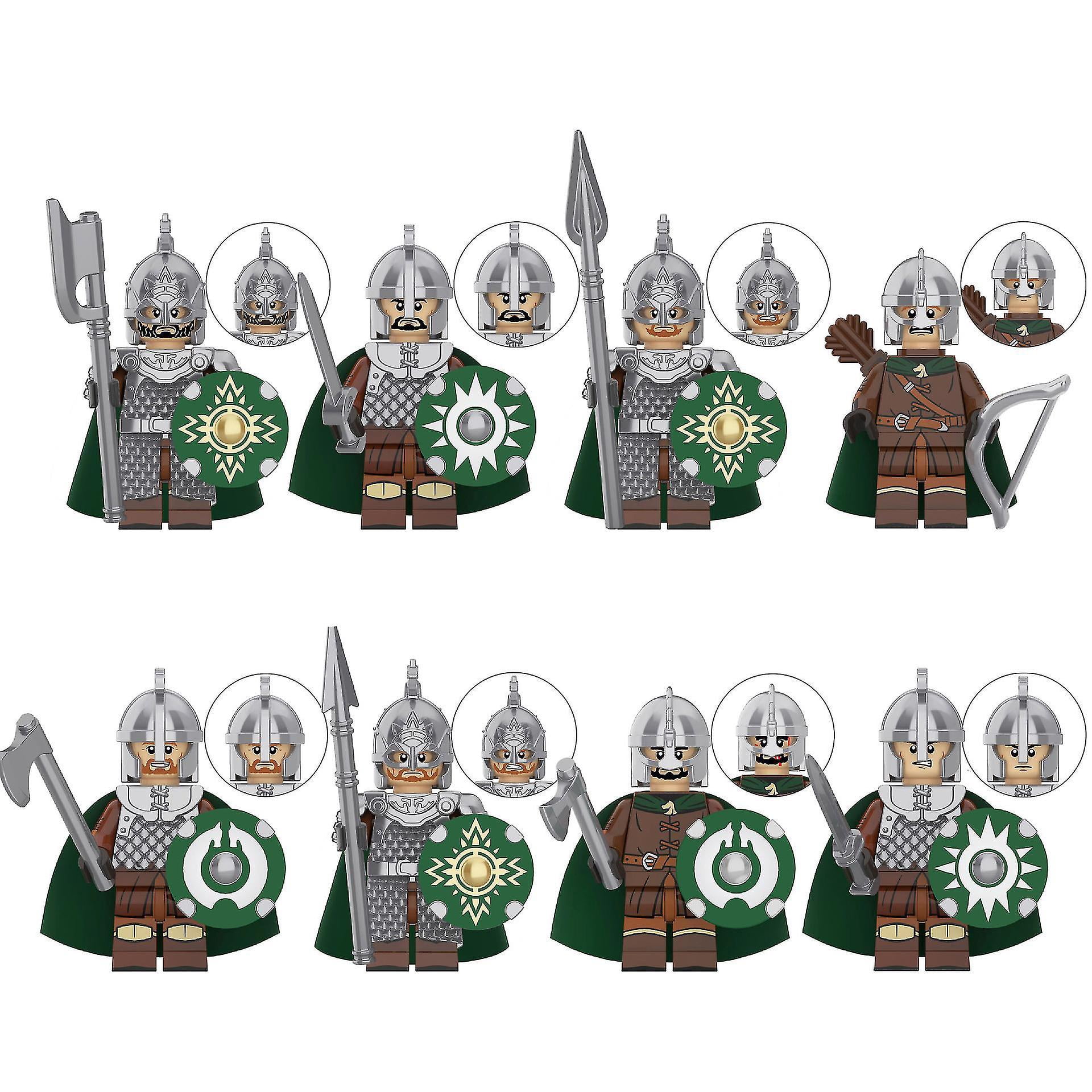 8pcs Medieval Knight Building Block Minifigure Guard Archer Small Particle Assembly Toy