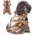 thumbnail image 1 of Reflective Cozy Waterproof Windproof Dog Snowsuit Cute Warm Fleece Padded Cold Weather Pet Clothes - Champagne Four-leg Style,S, 1 of 7
