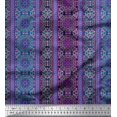thumbnail image 1 of Toile Imprimée Kaléidoscope de Soie Coton Rayé & Mandala par l'Yard 56 Pouces de Large, 1 of 3