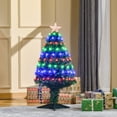 thumbnail image 2 of Arbre de Noël en fibre optique LED HOMCOM 3FT pré-éclairé avec support - vert, 2 of 10