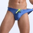 thumbnail image 3 of ylioge Mens Swim Trunks Quick-Drying Swimwear Briefs Boys Solid Drawstring Low Rise Stretchy Lightweight Beach Board Swimming Swimsuits Shorts, 3 of 4