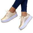 thumbnail image 2 of XZNGL Chaussures de Mode pour Femmes Bout Rond Talons Épais à Lacets Décontractées Légères Espadrilles Décontractées de Printemps, 2 of 9