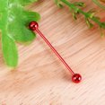 thumbnail image 5 of Allergy Free Stainless Steel Industrial Barbell Piercing Jewelry Piercing Earring Ear Bone Earring (Red), 5 of 5