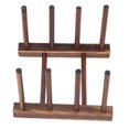 thumbnail image 4 of Dish Drying Rack, Pot Lid Holder Wooden Dish Rack Drying Rack  For Bowl For Tray For Cup For Cutting Board 4 Column Carbon Burning,6 Column Carbon Burning, 4 of 8