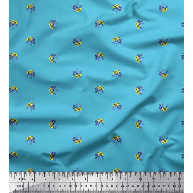 Soimoi Viscose Chiffon Fabric Frog Animal Print Fabric by The Yard 42 Inch Wide