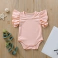 thumbnail image 2 of MIASHUI Baby Clothes Baby Boys Girls Solid Ruffle Romper Bodysuit Clothes Outfits,Pink,0-6 Months, 2 of 7