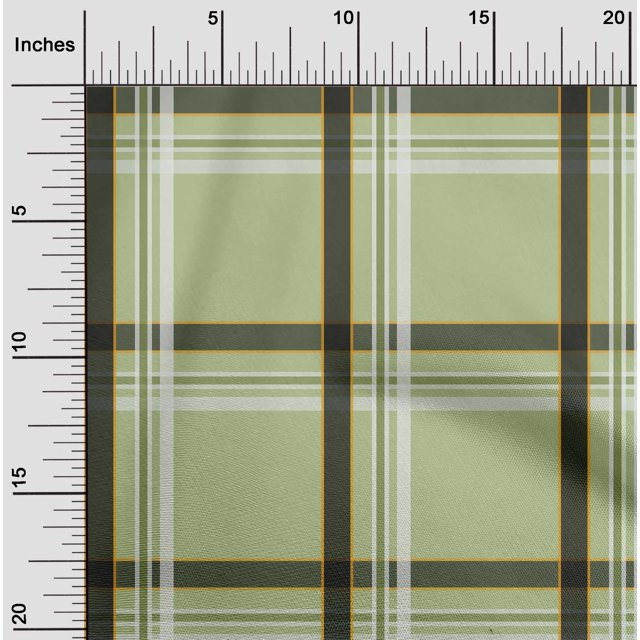 oneOone Viscose Chiffon Light Green Fabric Madras Check Craft Projects Decor Fabric Printed By The Yard 42 Inch Wide