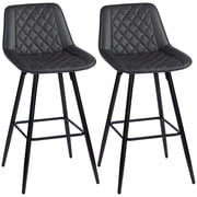 HOMCOM Bar Stools Set of 2, Counter Height, 27.25" Kitchen Stools, Black