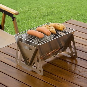 BBQ Grille Portable en Acier Inoxydable pliant Ensemble de cuisine extérieure polyvalente pour Barbecues Camping Travel