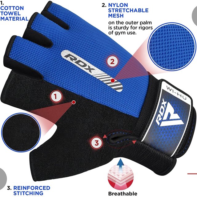RDX Weight Lifting Gloves Gym Fitness Workout, Anti Slip Padded Full Palm Protection-Ultra Ventilated Training Cycling Rowing