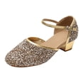 thumbnail image 1 of Little Girls' Sandals Low Heels Sparkling Performance Princess Shoes for Girls Size 5.5-6T, 1 of 4
