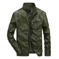 thumbnail image 3 of Mens Autumn And Winter Casual Baseball Uniform Leather Jacket Leather Jacket, 3 of 7