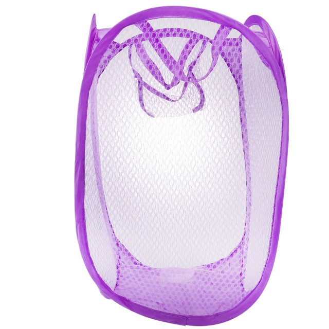 Shisuyan Foldable Up Easy Open Mesh Laundry Clothes Hamper Basket for College Dorm (Purple)