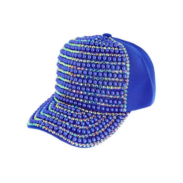 Top Headwear Casquette de Baseball Perle Strass Bling - Royal