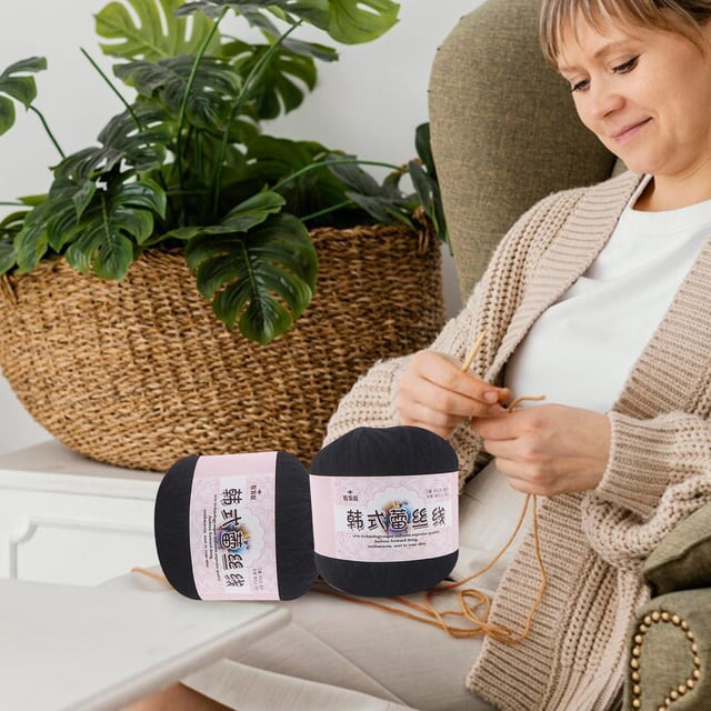 Offres Prime du Printemps 2025 Fil Dentelle Bricolage Tissé Mercerisé Bébé Fil Fin Fil à Crocheter