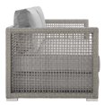 thumbnail image 4 of Modway Aura Modern Rattan & Fabric Outdoor Patio Loveseat in Gray, 4 of 9
