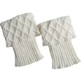 thumbnail image 4 of Women Leg Warmers Knitted Wool Boot Cover Short Leg Warmers with Diamond Mesh, 4 of 4
