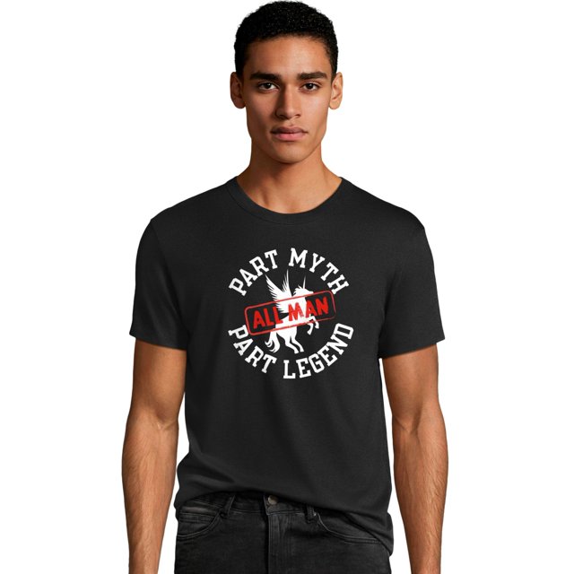 Hanes Mens Graphic Tee, M, All Man/Black