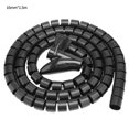 thumbnail image 2 of Wire Storage Pipe Bite-proof Cable Organizer Spiral Protective Cable Winder Spiral Cable Winder Pattern Random, Black, 16mmx1.5m, Clamp 16mm, 2 of 8