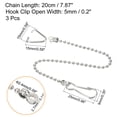 thumbnail image 2 of Uxcell Levier de Poignée de Toilette 7,87 Pouces Remplacement à Bille Flappers Chaîne Acier Inoxydable Ton Argent 3 Pcs, 2 of 6