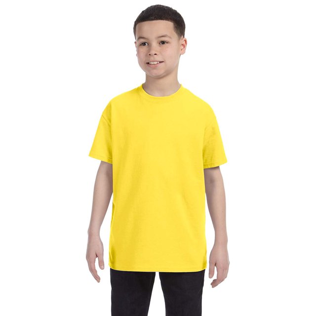 Hanes 54500 Youth Tagless T-Shirt - Yellow - X-Large