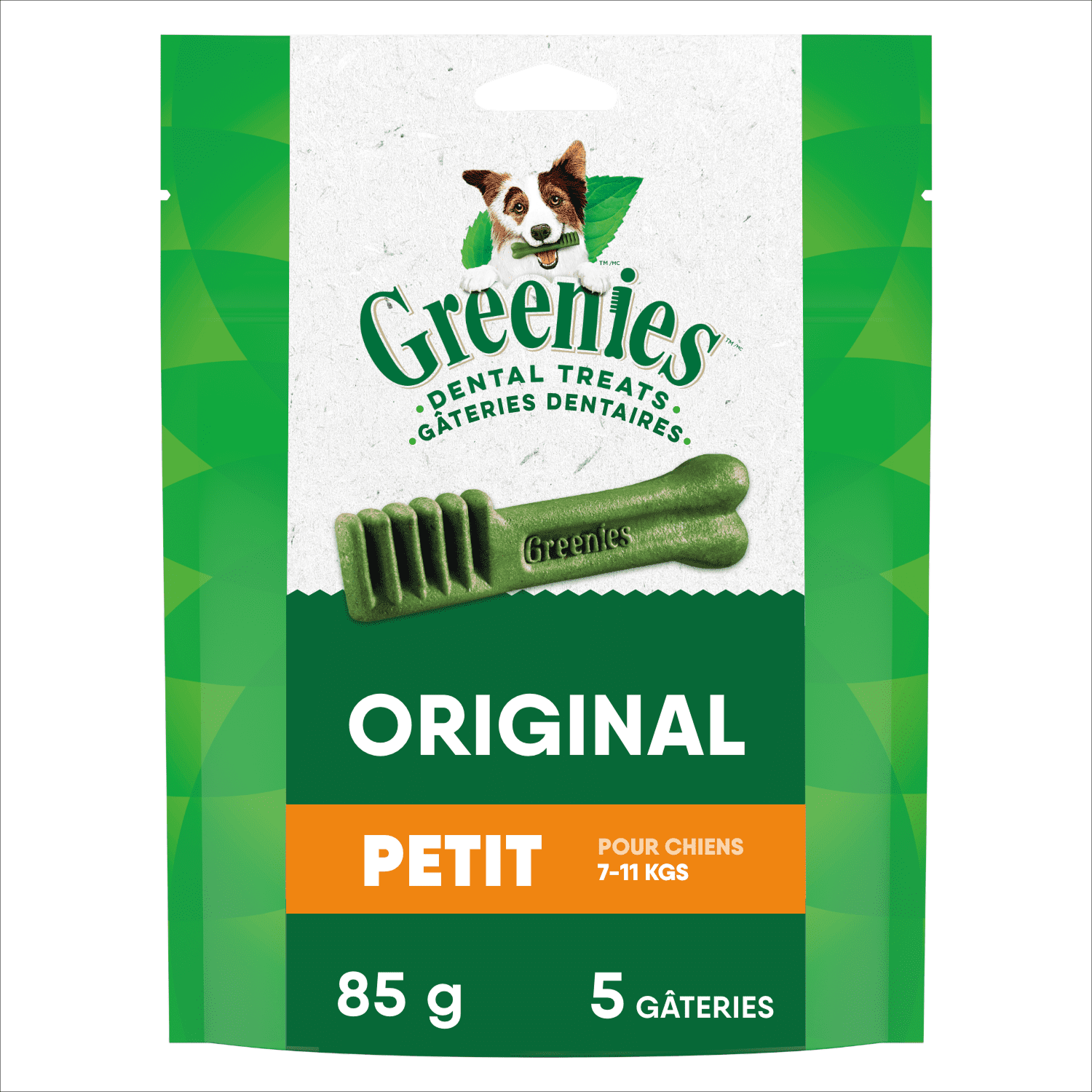 Gâteries dentaires naturelles pour chiens adultes Greenies Original PETIT format