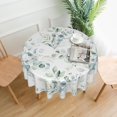 thumbnail image 3 of Spring Leaf Floral Sage Green Tablecloth Round 60 Inch Ruitic Watercolor Table Cloth Waterproof Fabric Farmhouse Green Grey Leaves Tablecloths Decorative for Holiday Home Party, 3 of 5